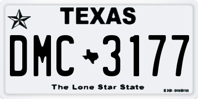 TX license plate DMC3177
