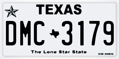 TX license plate DMC3179
