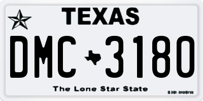 TX license plate DMC3180