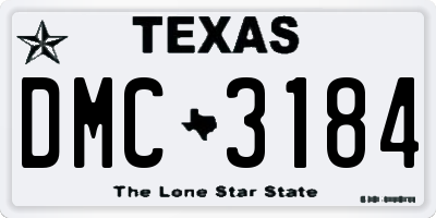 TX license plate DMC3184
