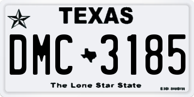 TX license plate DMC3185