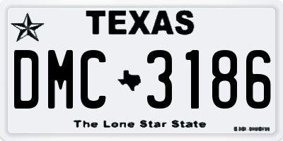 TX license plate DMC3186