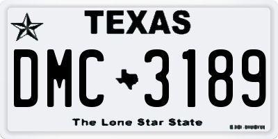 TX license plate DMC3189
