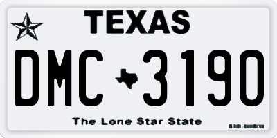 TX license plate DMC3190
