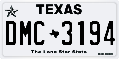 TX license plate DMC3194