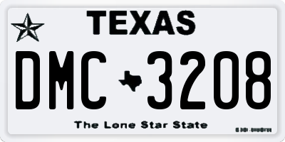 TX license plate DMC3208