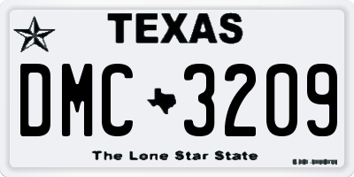 TX license plate DMC3209