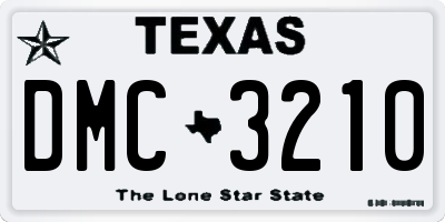 TX license plate DMC3210