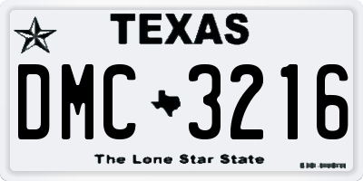 TX license plate DMC3216