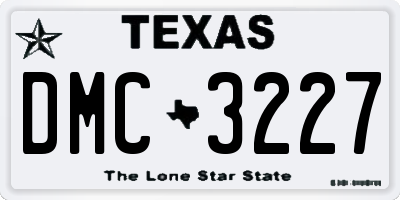 TX license plate DMC3227