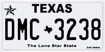 TX license plate DMC3238