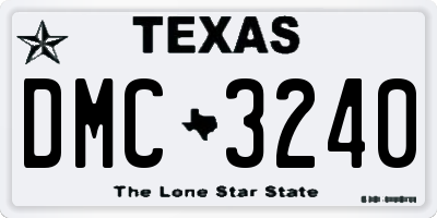 TX license plate DMC3240