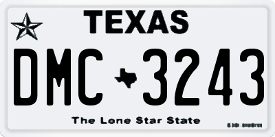 TX license plate DMC3243