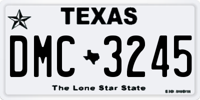 TX license plate DMC3245