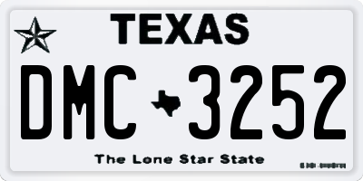 TX license plate DMC3252