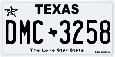TX license plate DMC3258