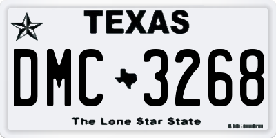 TX license plate DMC3268