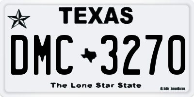TX license plate DMC3270
