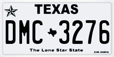 TX license plate DMC3276