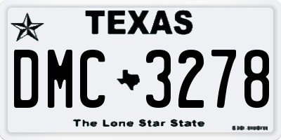 TX license plate DMC3278