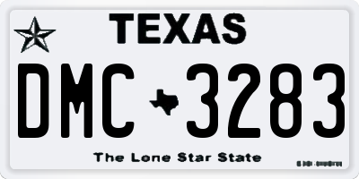 TX license plate DMC3283
