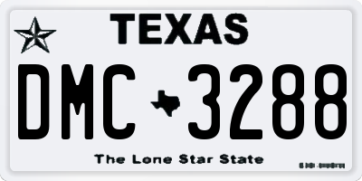TX license plate DMC3288