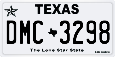 TX license plate DMC3298