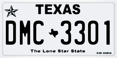 TX license plate DMC3301