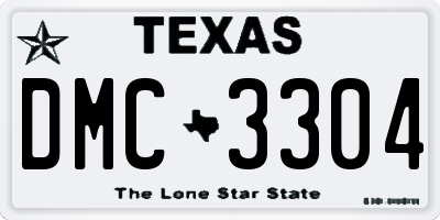 TX license plate DMC3304
