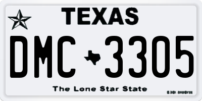 TX license plate DMC3305