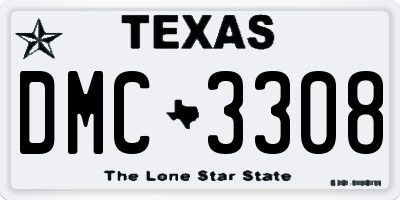 TX license plate DMC3308