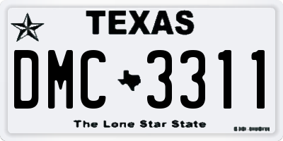 TX license plate DMC3311