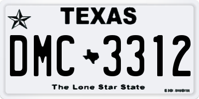 TX license plate DMC3312