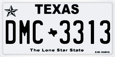 TX license plate DMC3313