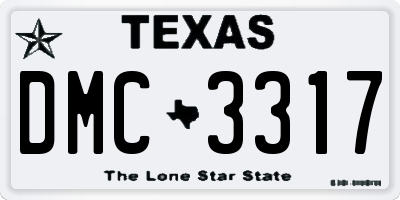 TX license plate DMC3317