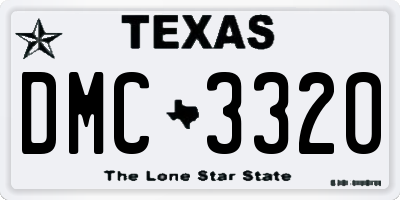 TX license plate DMC3320