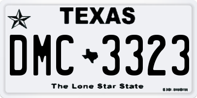 TX license plate DMC3323