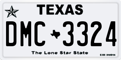 TX license plate DMC3324