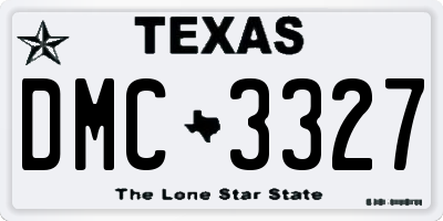 TX license plate DMC3327