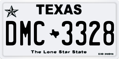 TX license plate DMC3328