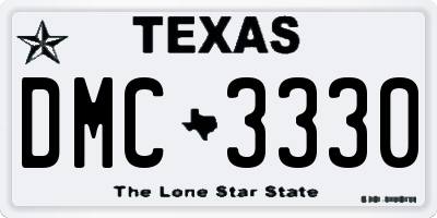 TX license plate DMC3330
