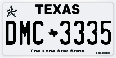 TX license plate DMC3335