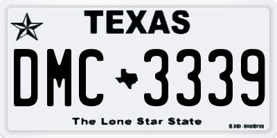 TX license plate DMC3339