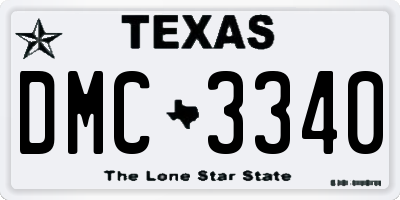 TX license plate DMC3340