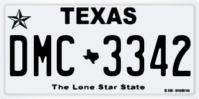 TX license plate DMC3342