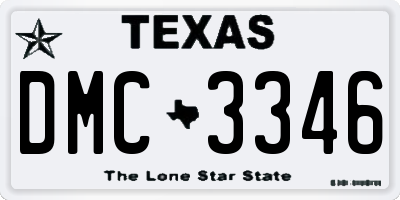TX license plate DMC3346