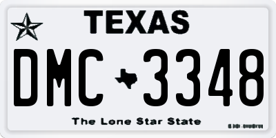 TX license plate DMC3348