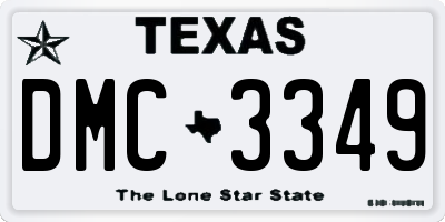 TX license plate DMC3349