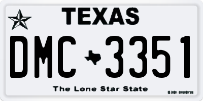TX license plate DMC3351