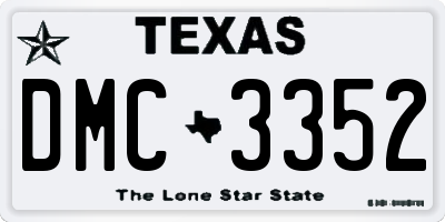 TX license plate DMC3352